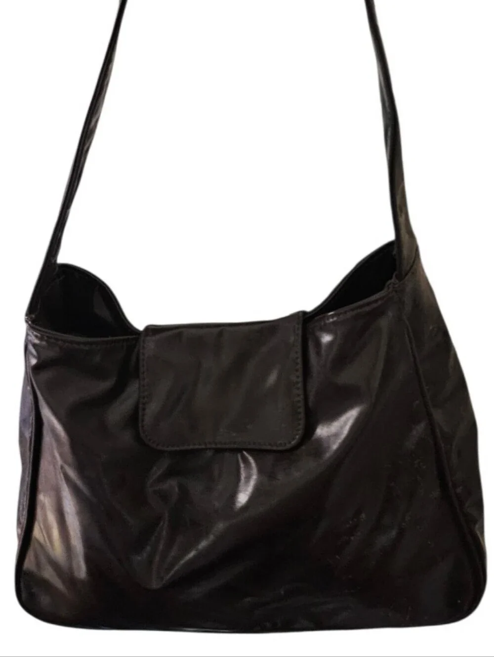 Vintage Chocolate Brown Leather Hobo Bag